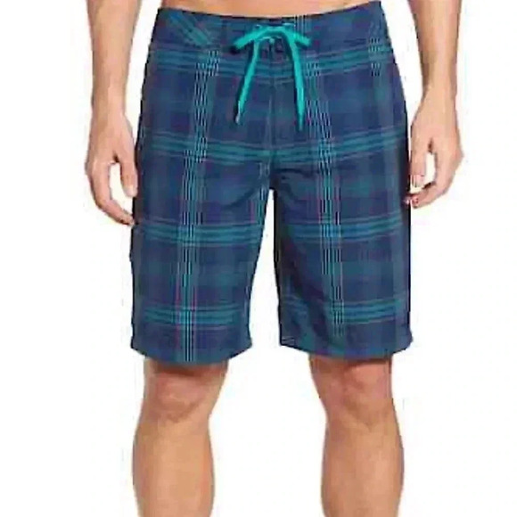 New Prana Porto Board Shorts 10” Y2K Performance Swim Shorts - Picture 1 of 10